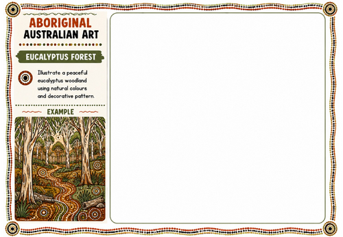 Aboriginal Australian Art – Eucalyptus Forest | KS2 KS3 Art Worksheet | Nature Drawing Activity