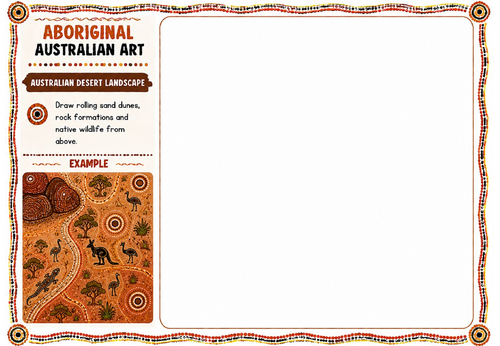 Aboriginal Australian Art – Australian Desert Landscape | KS2 KS3 Art Worksheet | Landscape Art