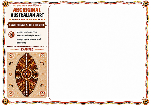 Aboriginal Australian Art – Traditional Shield Design | KS2 KS3 Art Worksheet | Pattern Design Activ