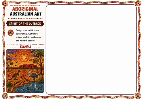 Aboriginal Australian Art – Spirit of the Outback | KS2 KS3 Art Worksheet | Australian Landscape Art