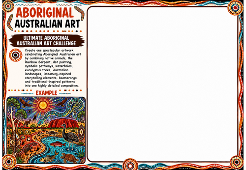 Aboriginal Australian Art – Ultimate Aboriginal Australian Art Challenge | KS2 KS3 Art Worksheet | C