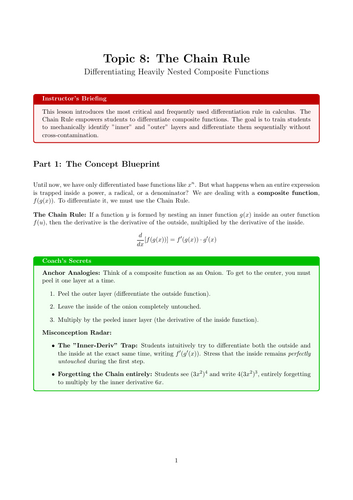 The Chain Rule | Ready-to-Teach Resource | Maths Cover Work & Home Learning