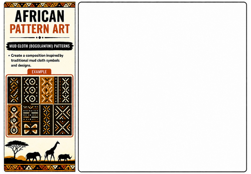 Mud Cloth (Bogolanfini) Patterns Worksheet | KS2 KS3 African Textile Art Cover Lesson