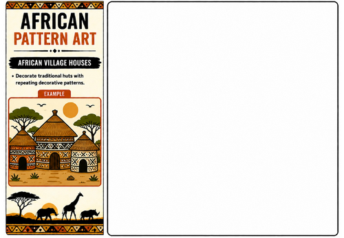 African Village Houses Worksheet | KS2 KS3 African Pattern Art Architecture Activity