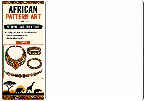 African Jewellery Design Worksheet | KS2 KS3 Decorative Pattern Art Activity