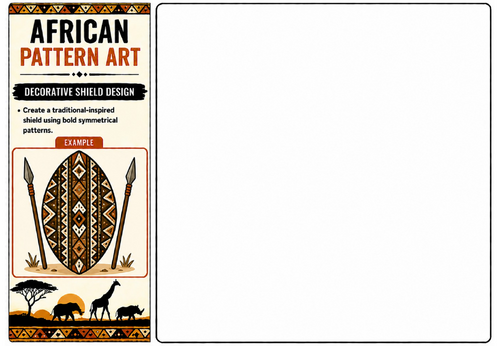 Decorative Shield Design Worksheet | KS2 KS3 African Pattern Art Symmetry Activity