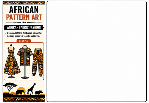 African Fabric Fashion Worksheet | KS2 KS3 African Textile Design Activity