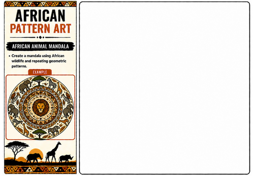 African Animal Mandala Worksheet | KS2 KS3 Pattern Drawing & Wildlife Art Activity