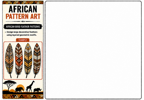 African Bird Feather Patterns Worksheet | KS2 KS3 Decorative Pattern Drawing Activity