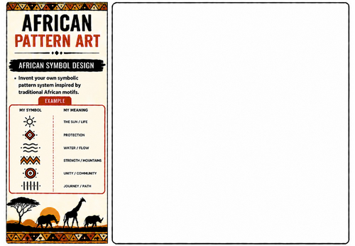 African Symbol Design Worksheet | KS2 KS3 Pattern & Symbol Drawing Activity