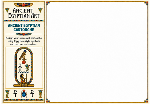 Ancient Egyptian Cartouche Design Worksheet | Egyptian Hieroglyph Art Activity | KS2 KS3