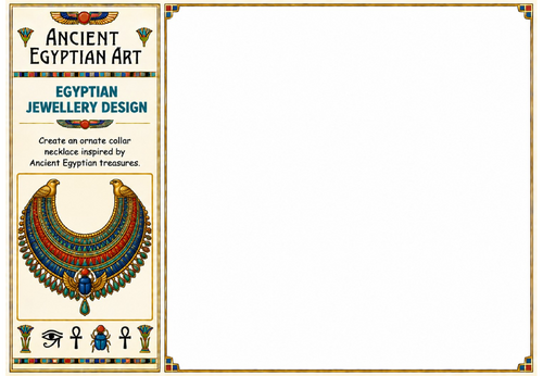 Egyptian Jewellery Design Worksheet | Ancient Egyptian Necklace Art Activity | KS2 KS3