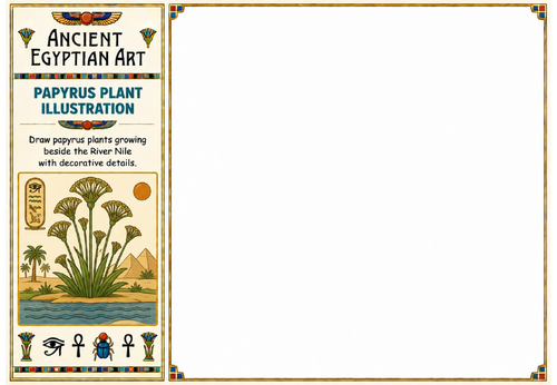 Papyrus Plant Illustration Worksheet | Ancient Egyptian Nature Drawing Activity | KS2 KS3