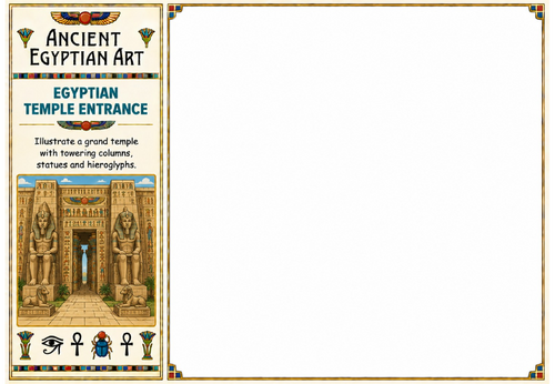 Egyptian Temple Entrance Drawing Worksheet | Ancient Egyptian Architecture Art | KS2 KS3