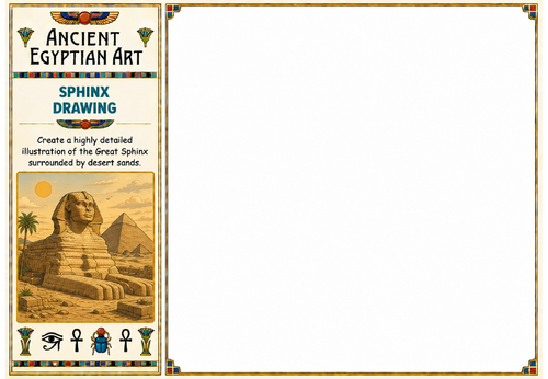 Great Sphinx Drawing Worksheet | Ancient Egyptian Landmark Art Activity | KS2 KS3