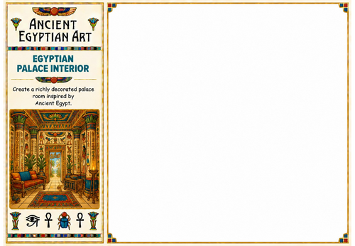 Egyptian Palace Interior Drawing Worksheet | Ancient Egyptian Architecture | KS2 KS3