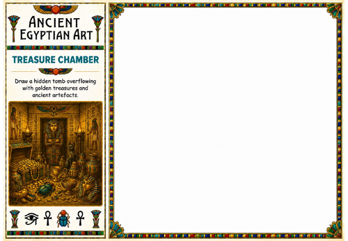 Treasure Chamber Drawing Worksheet | Ancient Egyptian Tomb Art Activity | KS2 KS3