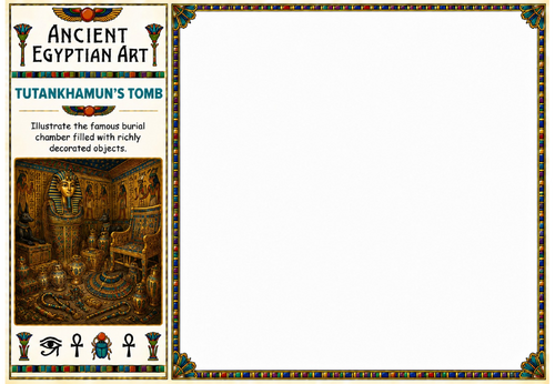 Tutankhamun's Tomb Drawing Worksheet | Ancient Egyptian Art | KS2 KS3 Printable Resource