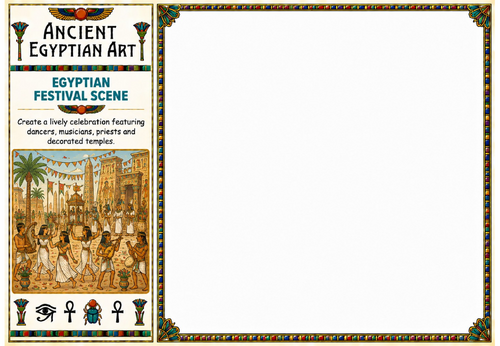Egyptian Festival Scene Worksheet | Ancient Egyptian Celebration Art | KS2 KS3