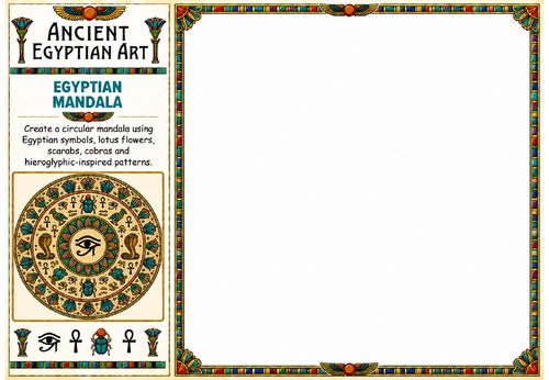 Egyptian Mandala Drawing Worksheet | Ancient Egyptian Pattern Art | KS2 KS3