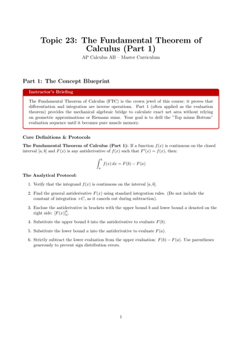 The Fundamental Theorem of Calculus | Ready-to-Teach Resource | Maths Cover Work & Home Learning