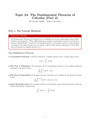 The Fundamental Theorem of Calculus (Part 2) | Ready-to-Teach Resource | Maths Cover Work & Home Lea