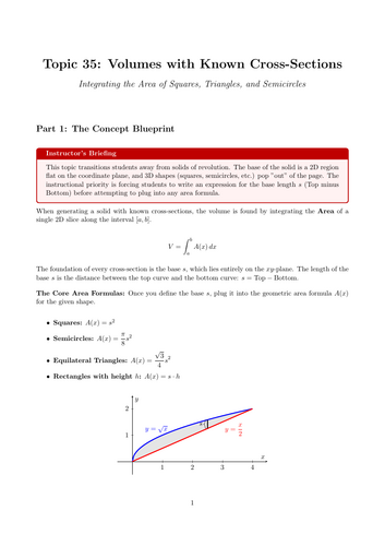 Volumes with Known Cross-Sections | Ready-to-Teach Resource | Maths Cover Work & Home Learning