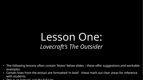Lovecraft's The Outsider - Language Paper 1 Skills