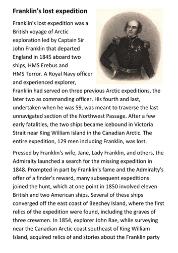 Franklin's lost expedition Handout