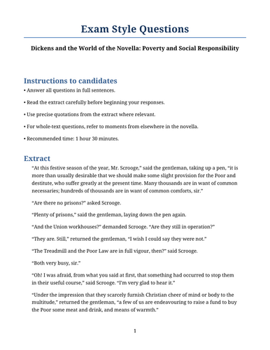 A Christmas Carol – Poverty and Social Responsibility