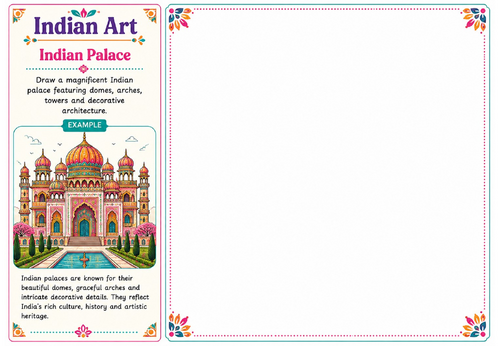 Indian Palace | Indian Art Worksheet | KS2 KS3 Architecture Drawing Activity