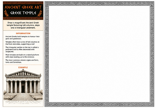 Ancient Greek Art Worksheet – Greek Temple Drawing | Architecture Activity | KS2 KS3