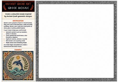 Ancient Greek Art Worksheet – Greek Mosaic | Pattern & Design Activity | KS2 KS3