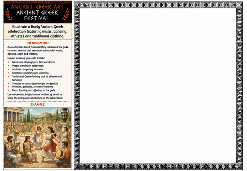 Ancient Greek Art Worksheet – Ancient Greek Festival | Cultural Celebration Drawing | KS2 KS3