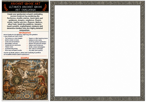 Ancient Greek Art Worksheet – Ultimate Ancient Greek Art Challenge | KS2 KS3 Drawing Project