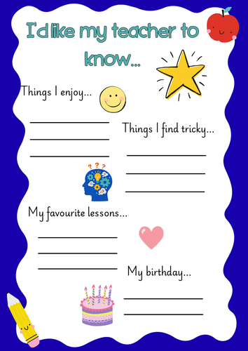I’d Like My Teacher to Know…