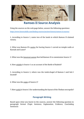 Ramses II Source Analysis Worksheet