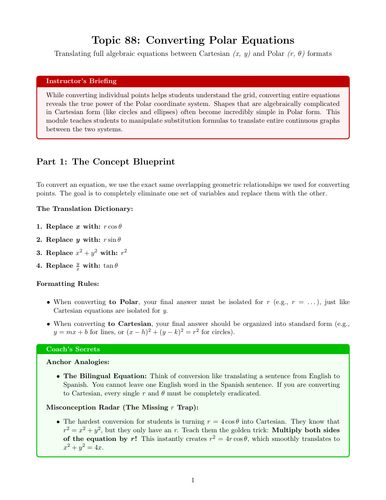 Ready-to-Teach Resource: Converting Polar Equations | Cover Work & Home Learning