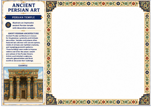 Ancient Persian Art Temple Worksheet | KS2 KS3 Architecture Activity
