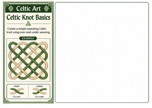 Celtic Knot Basics | Celtic Art Drawing Worksheet | Pattern Design Activity | KS2 KS3
