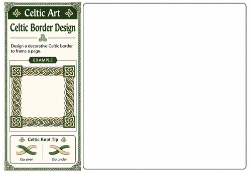 Celtic Border Design | Celtic Art Pattern Worksheet | Decorative Drawing Activity | KS2 KS3