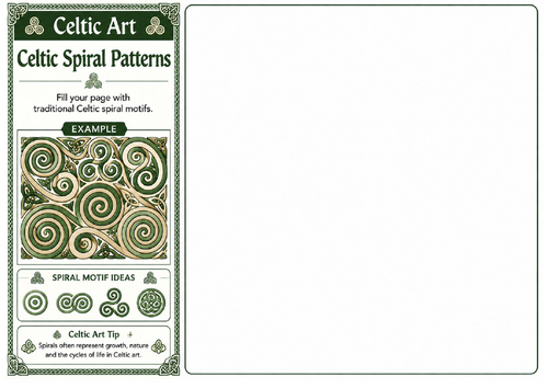 Celtic Spiral Patterns | Celtic Art Worksheet | Decorative Pattern Drawing | KS2 KS3