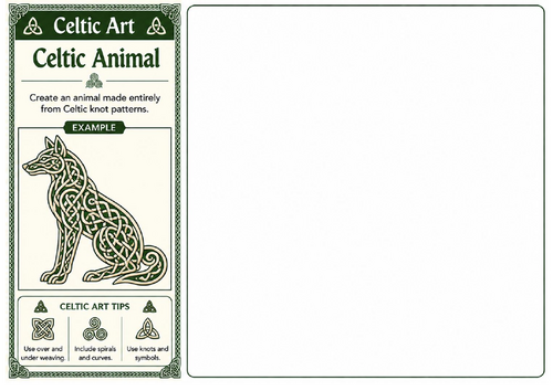 Celtic Animal | Celtic Art Drawing Worksheet | Knotwork Animal Design | KS2 KS3