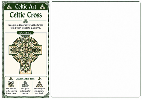 Celtic Cross | Celtic Art Worksheet | Decorative Cross Pattern Activity | KS2 KS3