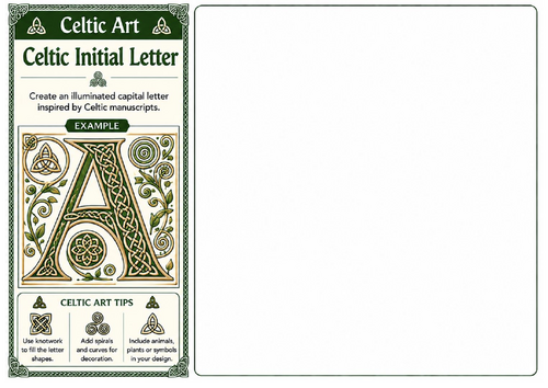 Celtic Initial Letter | Celtic Art Illuminated Letter Worksheet | KS2 KS3