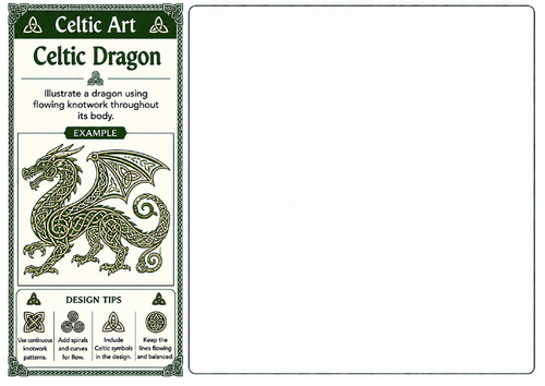Celtic Dragon | Celtic Art Drawing Worksheet | Mythical Creature Activity | KS2 KS3