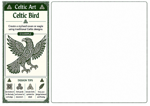 Celtic Bird | Celtic Art Worksheet | Raven or Eagle Drawing Activity | KS2 KS3