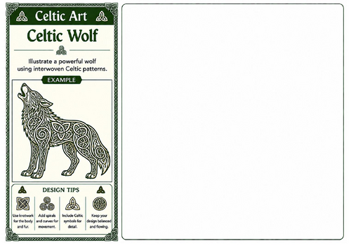 Celtic Wolf | Celtic Art Worksheet | Decorative Wolf Drawing Activity | KS2 KS3