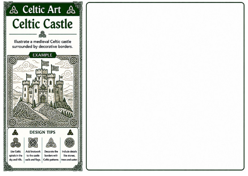 Celtic Castle | Celtic Art Drawing Worksheet | Medieval Castle Design Activity | KS2 KS3