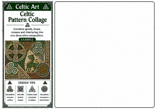 Celtic Pattern Collage | Celtic Art Worksheet | Decorative Pattern Composition | KS2 KS3